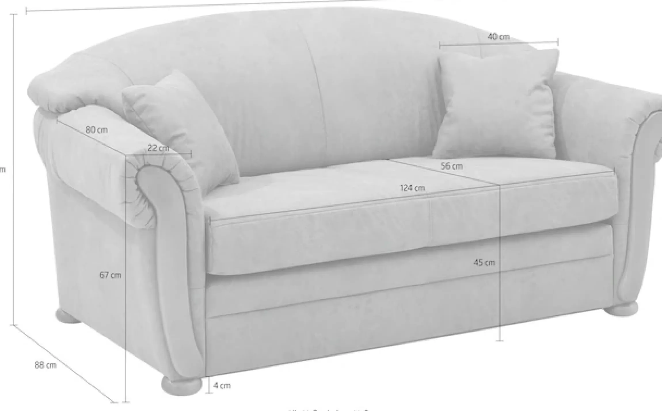 Home affaire Schlafsofa »Milano bequem, Federkern, Längsschläfer, Bettfunktion, Breite 174cm« Hoher Sitzkomfort mit Schlaffunktion und Bettkasten, incl. Zierkissen