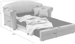 Home affaire Schlafsofa »Milano bequem, Federkern, Längsschläfer, Bettfunktion, Breite 174cm« Hoher Sitzkomfort mit Schlaffunktion und Bettkasten, incl. Zierkissen
