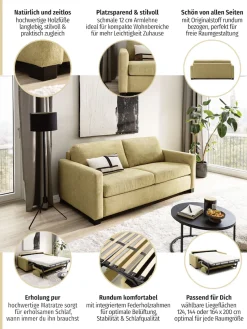 Home affaire Schlafsofa »Vionelle, 3-Sitzer mit Kaltschaummatratze nach Wahl, Breite 206 cm« Dauerschläfer mit wahlweise Standard- oder Premium-Matratze