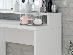 Home affaire Schminktisch »Diva Frisiertisch Hollywood Theater 120x136x40cm« 3 Schubladen mit Hochglanzfront,Kosmetiktisch Spiegel mit LED Beleuchtung Griffe Kristalloptik