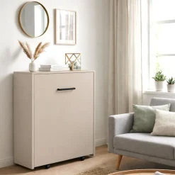 Home affaire Schrankbett »Sognum als Gästebett nutzbar, Wandklappbett in Kommodenoptik« in den Farben weiß, schwarz und kaschmir erhältlich,inkl. Matratze, platzsparendes Klappbett, optimal für kleine Räume