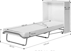 Home affaire Schrankbett »Sognum als Gästebett nutzbar, Wandklappbett in Kommodenoptik« in den Farben weiß, schwarz und kaschmir erhältlich,inkl. Matratze, platzsparendes Klappbett, optimal für kleine Räume
