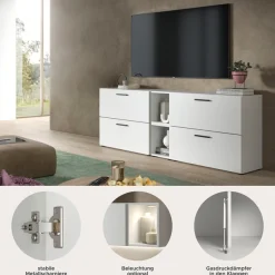 Home affaire Schrank-Set »ENESTE, 6-teilig, in verschiedenen Farben, individuell kombinierbar« verschiedenste Kombinationmöglichkeiten, stehend oder hängend, 2 Stk. tlg.