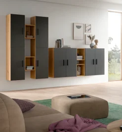 Home affaire Schrank-Set »ENESTE, 12-teilig, in verschiedenen Farben, individuell kombinierbar« verschiedenste Kombinationmöglichkeiten, stehend oder hängend, 4 Stk. tlg.