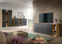Home affaire Schrank-Set »ENESTE, 12-teilig, in verschiedenen Farben, individuell kombinierbar« verschiedenste Kombinationmöglichkeiten, stehend oder hängend, 4 Stk. tlg.