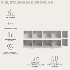 Home affaire Schrank-Set »ENESTE, 6-teilig, in verschiedenen Farben, individuell kombinierbar« verschiedenste Kombinationmöglichkeiten, stehend oder hängend, 2 Stk. tlg.