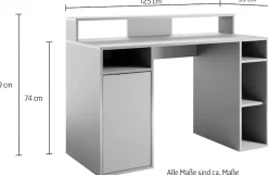 Home affaire Schreibtisch »Orem« Gamingtisch mit Tür und Monitoraufsatz, Breite 125 x 55 cm