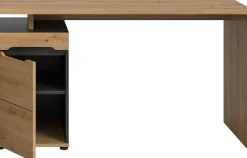 Home affaire Schreibtisch »REHAT, Bürotisch, Computertisch, Laptoptisch« bietet viel Stauraum für sämtliches Büromaterial,grifflose Fronten, 1 Tür mit verstellbarem Einlegeboden, Breite: 138cm