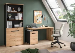 Home affaire Schreibtisch »REHAT, Bürotisch, Computertisch, Laptoptisch« bietet viel Stauraum für sämtliches Büromaterial,grifflose Fronten, 1 Tür mit verstellbarem Einlegeboden, Breite: 138cm