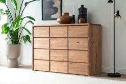 Home affaire Schubkastenkommode »Zetra Schubladenschrank, 3x Schublade/3x Tür mit Soft-Close-Function« Fertig montiert, Eiche Massivholz, Breite 130 cm