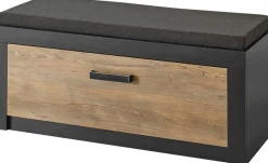 Home affaire Schuhbank »Brügge, Garderobenbank mit Klappe und Sitzkissen, moderne Sitzbank« viel Stauraum, Platz für ca. 8 Paar Schuhe, 107 cm breit