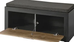 Home affaire Schuhbank »Brügge, Garderobenbank mit Klappe und Sitzkissen, moderne Sitzbank« viel Stauraum, Platz für ca. 8 Paar Schuhe, 107 cm breit