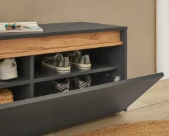 Home affaire Schuhbank »GiRON/CiTY, Garderobenbank mit Klappe, Sitzbank in vier Farben« viel Stauraum, Platz für ca. 8 Paar Schuhe, 100 cm breit