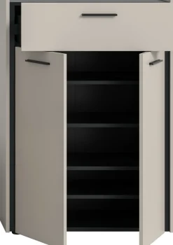 Home affaire Schuhkommode »RAK, Breite 75 cm, viel Stauraum, 2 Türen, 5 Fächer, 1 Schubkasten« bietet Platz für ca. 25 Schuhe,Kommode, Schuhschrank, Garderobenschrank, Schrank, Flurschrank