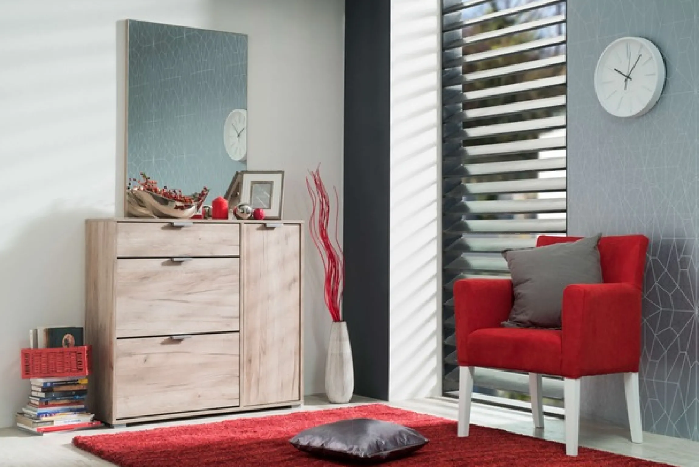 Home affaire Schuhschrank »Arco 2, Schuhkommode, Schuhregal, Breite 102 cm« 2 Klappen mit Doppelschuhtrommeln, mit Schublade, in modernen Farben