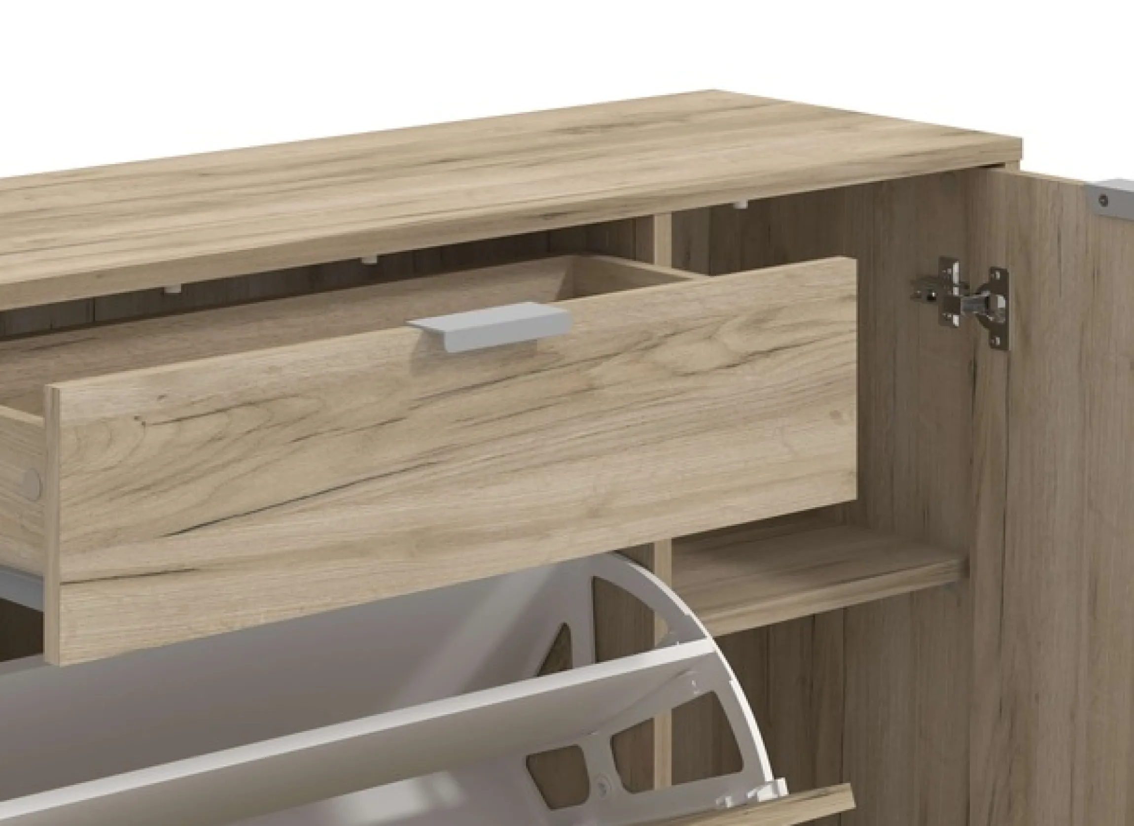 Home affaire Schuhschrank »Arco 2, Schuhkommode, Schuhregal, Breite 102 cm« 2 Klappen mit Doppelschuhtrommeln, mit Schublade, in modernen Farben