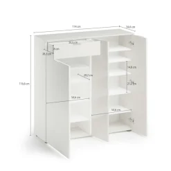 Home affaire Schuhschrank »ATRIO, Kommode, Schuhkommode,3 Türen, 1 Schublade, Hochglanz lackiert« 1 Stk. tlg. Breite 120 cm,Höhe 116,6 cm, ca. 24 paar Schuhe, Made in Italy