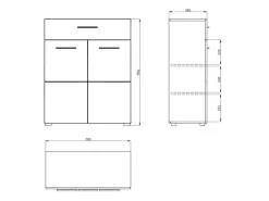 Home affaire Schuhschrank »Beny, Schuhkommode, Schuhregal, mit einer Schublade, Höhe 98 cm« Hochglanzfronten, 2 Türen, Breite 79 cm