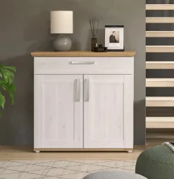 Home affaire Schuhschrank »COSENZA, Breite 95 cm, 2 Türen, 2 Böden, 1 Schubkasten« in Landhausoptik, Kommode, Anrichte, Schrank, Sideboard