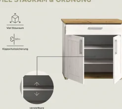 Home affaire Schuhschrank »COSENZA, Breite 95 cm, 2 Türen, 2 Böden, 1 Schubkasten« in Landhausoptik, Kommode, Anrichte, Schrank, Sideboard