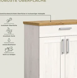 Home affaire Schuhschrank »COSENZA, Breite 95 cm, 2 Türen, 2 Böden, 1 Schubkasten« in Landhausoptik, Kommode, Anrichte, Schrank, Sideboard