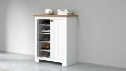 Home affaire Schuhschrank »FIGO, Made in Italy – Schuhkommode,Schuhregal für ca. 20 Paar Schuhe« 1 Stk. tlg. 4-Türig, Siebdruck-dekorative Fräsungen, 10 Fächer, Breite 84 cm