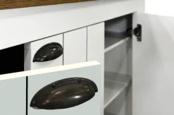 Home affaire Schuhschrank »FIGO, Made in Italy – Schuhkommode,Schuhregal für ca. 20 Paar Schuhe« 1 Stk. tlg. 4-Türig, Siebdruck-dekorative Fräsungen, 10 Fächer, Breite 84 cm