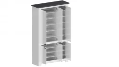 Home affaire Schuhschrank »FIGO, Made in Italy – Schuhkommode,Schuhregal für ca. 60 Paar Schuhe« 1 Stk. tlg. 6-Türig, Siebdruck-dekorative Fräsungen, 20 Fächer, Höhe: 60 cm