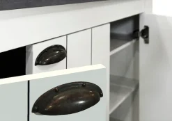 Home affaire Schuhschrank »FIGO, Made in Italy – Schuhkommode,Schuhregal für ca. 60 Paar Schuhe« 1 Stk. tlg. 6-Türig, Siebdruck-dekorative Fräsungen, 20 Fächer, Höhe: 60 cm