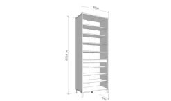 Home affaire Schuhschrank »Flannan, Schuhregal, Schuhkommode, Gesamthöhe 205,5 cm« acht Regale und eine Schublade, Gesamtbreite 80 cm