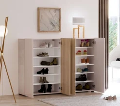Home affaire Schuhschrank »LADY, Schuhkommode,Schuhmöbel,Schuhablage,Schuhregal« 10 Einlegeböden,12 Fächer,ca. 36 Paar Schuhe-Maße: B/T/H:160x34x115 cm