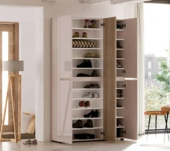 Home affaire Schuhschrank »LADY, Schuhkommode,Schuhmöbel,Schuhablage,Schuhregal« 20 Einlegeböden,24 Fächer,ca. 58 Paar Schuhe-Maße: B/T/H:120x34x200 cm