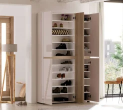 Home affaire Schuhschrank »LADY, Schuhkommode,Schuhmöbel,Schuhablage,Schuhregal« 20 Einlegeböden,24 Fächer,ca. 58 Paar Schuhe-Maße: B/T/H:120x34x200 cm