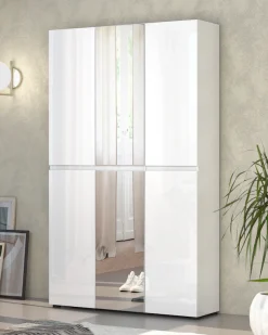 Home affaire Schuhschrank »Mister,Schuhkommode,Schuhmöbel,Schuhablage,Schuhregal« Breite 120 cm, Höhe 200 cm, Tiefe 34 cm, 6 Türen, 24 Fächer, 2 Spiegel