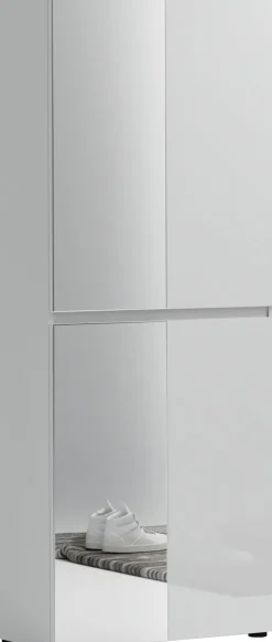 Home affaire Schuhschrank »Mister,Schuhkommode,Schuhmöbel,Schuhablage,Schuhregal« Hochglanz lackiert, B/T/H: 80x34x200 cm, 4 Türen, 12 Fächer, 2 Spiegel