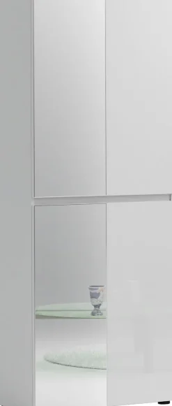 Home affaire Schuhschrank »Mister,Schuhkommode,Schuhmöbel,Schuhablage,Schuhregal« Hochglanz lackiert, B/T/H: 80x34x200 cm, 4 Türen, 12 Fächer, 2 Spiegel