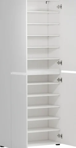 Home affaire Schuhschrank »Mister,Schuhkommode,Schuhmöbel,Schuhablage,Schuhregal« Hochglanz lackiert, B/T/H: 80x34x200 cm, 4 Türen, 12 Fächer, 2 Spiegel