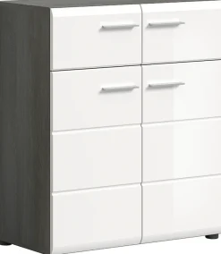 Home affaire Schuhschrank »Rumba, Breite 80 cm, Hochglanz Front, 2 Türen, 4 Einlegeböden,« 2 Schubkästen, Schuhkommode, Kommode, Flurschrank