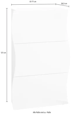Home affaire Schuhschrank »Schuhschrank mit Klappen / Schuhkommode, Höhe 121 cm« onda 71 cm breit, ,mit 3 klapptüren, made in italy