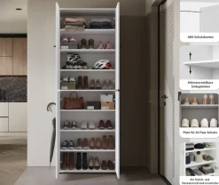 Home affaire Schuhschrank »Schuhkommode Dino« Flurschrank mit verstellbaren Einlegeböden, BxHxT: 70 × 190 × 33 cm