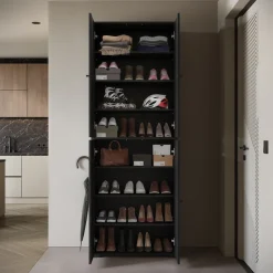 Home affaire Schuhschrank »Schuhkommode Dino« Flurschrank mit verstellbaren Einlegeböden, BxHxT: 70 × 190 × 33 cm
