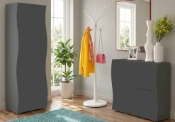 Home affaire Schuhschrank »Schuhschrank mit Klappen / Schuhkommode, Höhe 81 cm« onda 101 cm breit, Anthrazit,mit 2 klapptüren, made in italy