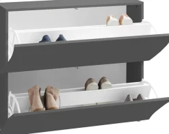 Home affaire Schuhschrank »Schuhschrank mit Klappen / Schuhkommode, Höhe 81 cm« onda 101 cm breit, Anthrazit,mit 2 klapptüren, made in italy