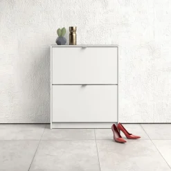 Home affaire Schuhschrank »Shoes Schuhaufbewahrung, Schuhkommode, Schuhregal,« mit zwei Klappen, 2 Böden, Höhe 85 cm, ca. 12 Paar Schuhe