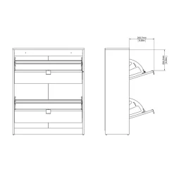 Home affaire Schuhschrank »Shoes Schuhaufbewahrung, Schuhkommode, Schuhregal,« mit zwei Klappen, 2 Böden, Höhe 85 cm, ca. 12 Paar Schuhe