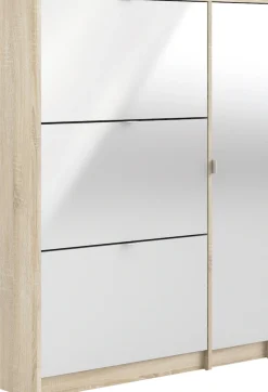 Home affaire Schuhschrank »Shoes Schuhaufbewahrung, Schuhkommode, Schuhregal,« mit 3 Klappen, 2 Böden und 1 Tür, Breite99 cm, Höhe 123 cm