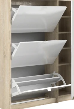 Home affaire Schuhschrank »Shoes Schuhaufbewahrung, Schuhkommode, Schuhregal,« mit 3 Klappen, 2 Böden und 1 Tür, Breite99 cm, Höhe 123 cm