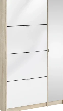 Home affaire Schuhschrank »Shoes Schuhaufbewahrung, Schuhkommode, Schuhregal,« mit 3 Klappen, 2 Böden und 1 Tür, Breite 98,8 cm Höhe 162 cm