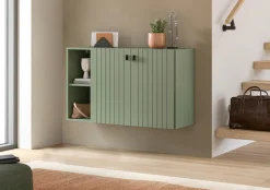 Home affaire Schuhschrank »TATIO, Breite 106 cm, hängend, Rillenopik, offene Fächer« 1 Stk. tlg. Schuhschrank, Schuhkommode, Flurkommode, Kommode, Hängeschrank