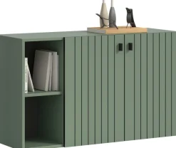 Home affaire Schuhschrank »TATIO, Breite 106 cm, hängend, Rillenopik, offene Fächer« 1 Stk. tlg. Schuhschrank, Schuhkommode, Flurkommode, Kommode, Hängeschrank